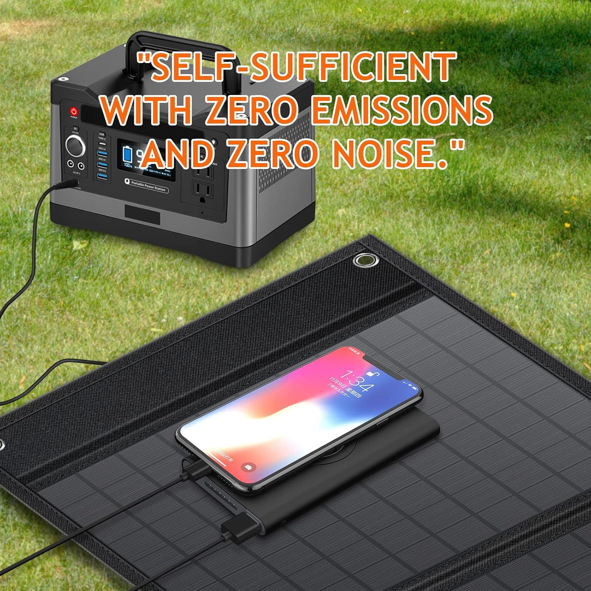 75W Foldable Solar Panel Kit with 18V DC and 2 USB Port I320
