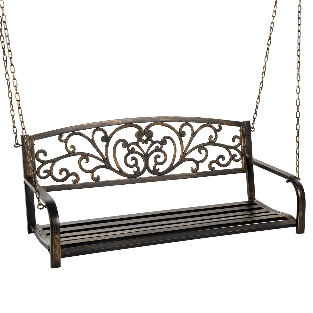 Bronze Metal Outdoor Porch Swing A157741