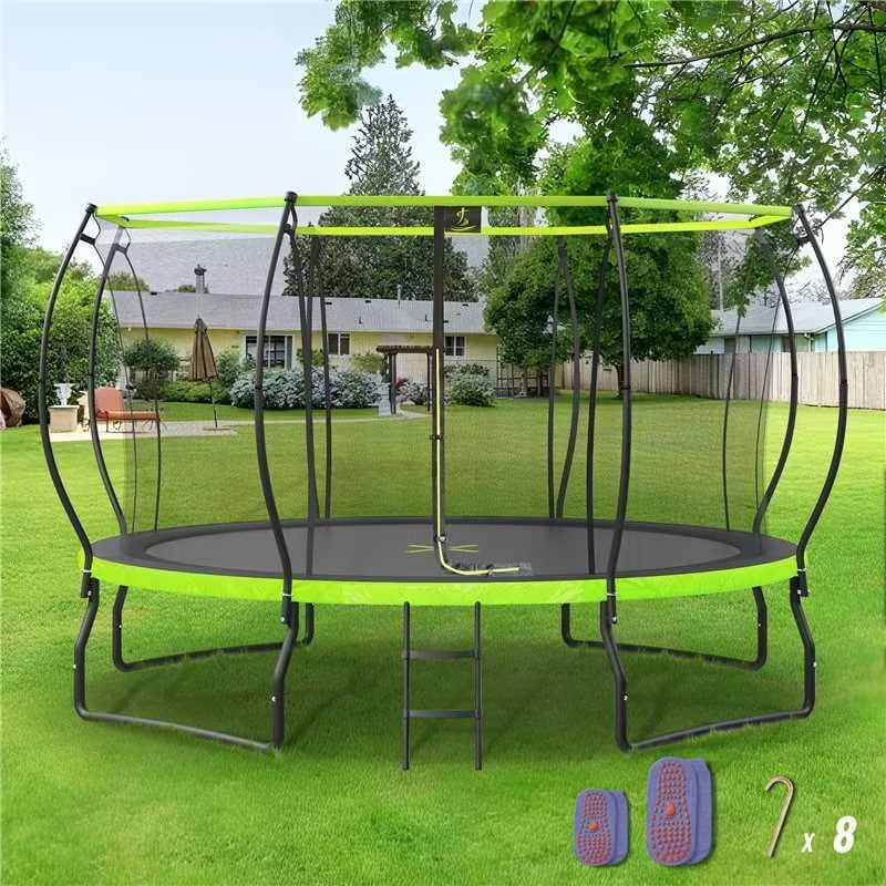 14FT Trampoline with Enclosure and Ladder R452