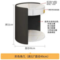 Round Leather Bedside Table Nightstand Q684