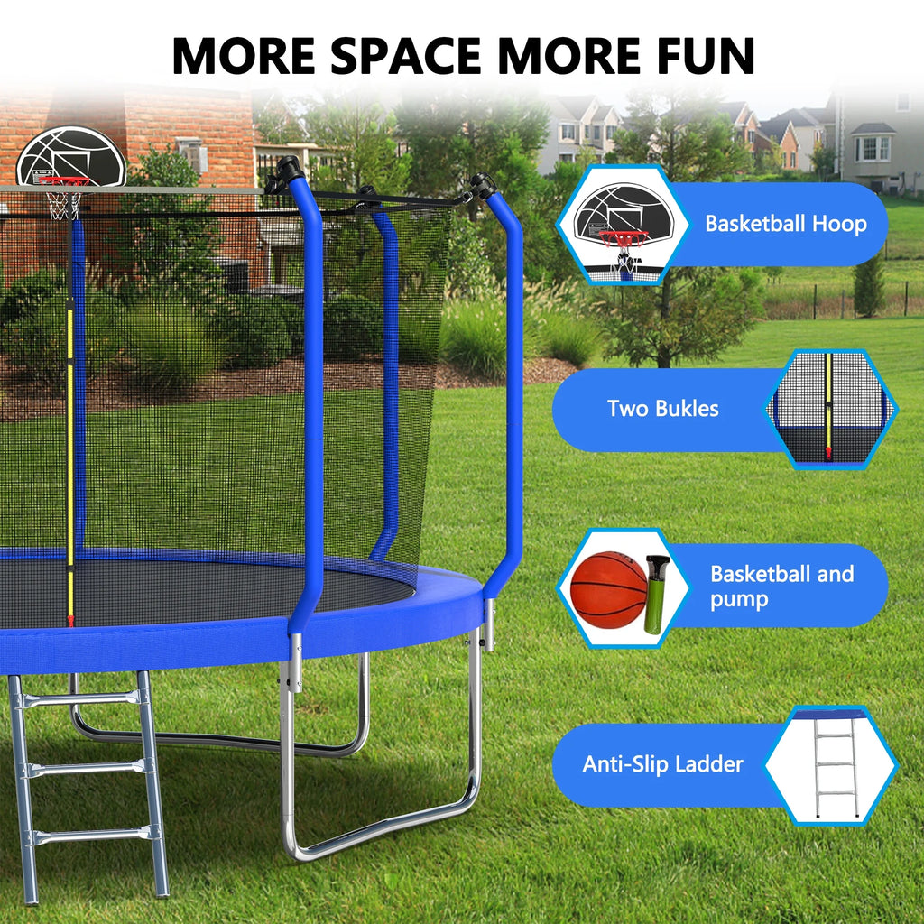 14FT Trampoline with Enclosure and Ladder R452