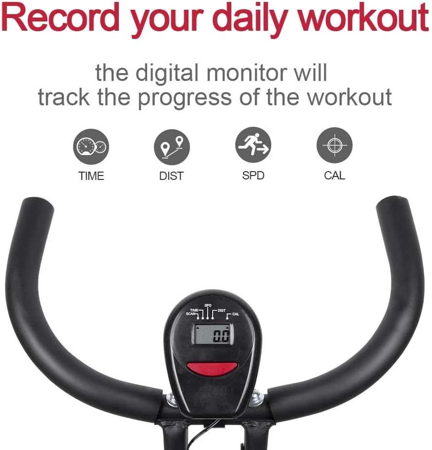 Foldable Magnetic Upright Exercise Bike with 8 Resistance Levels D409