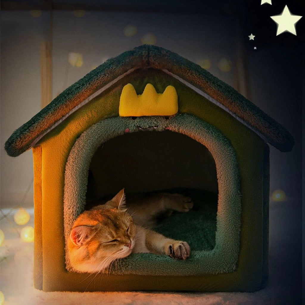 Cats Bed Sleeping House Cave Non Slip Kennel Warm Tent N10506