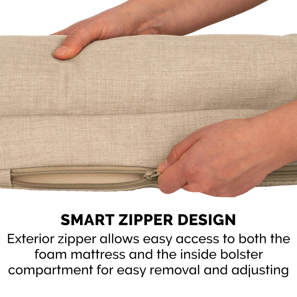 Large Plush Linen Orthopedic Sofa Pet Bed F57115