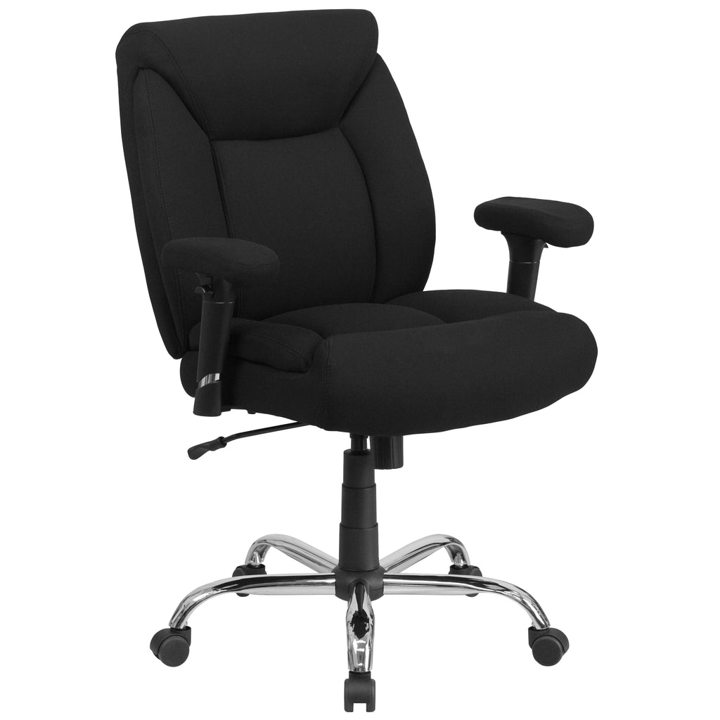 Big & Tall 400 lb. Rated Black Fabric Tufted Swivel Ergonomic Office Chair Y7249