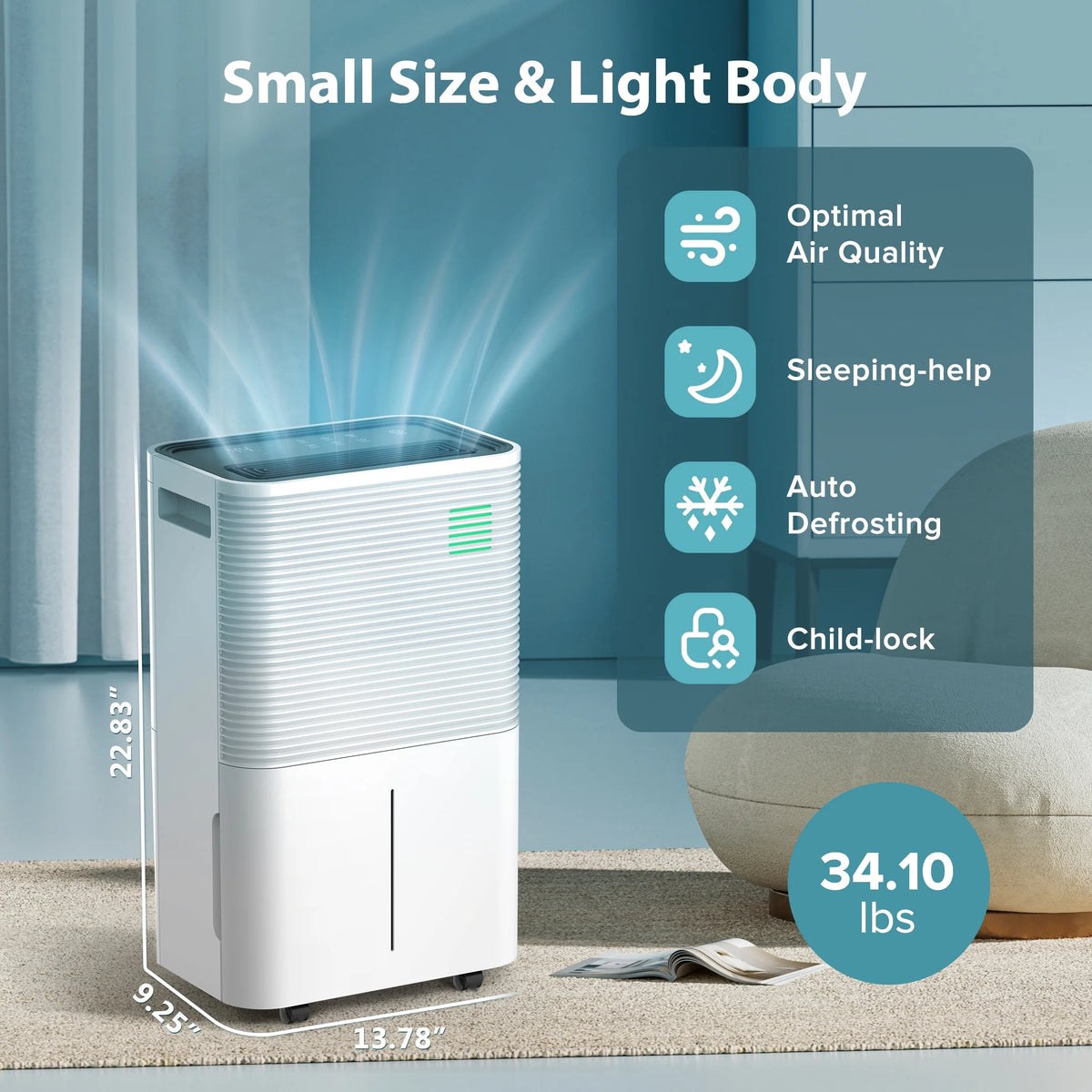 45 Pints Dehumidifier with Drain Hose L169