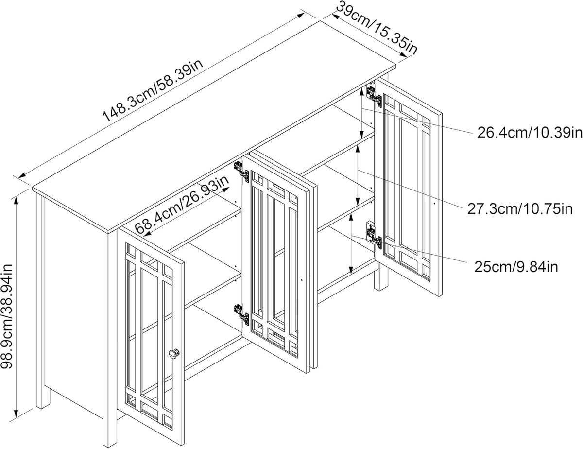 4 Door Glass Accent Cabinet Y75681