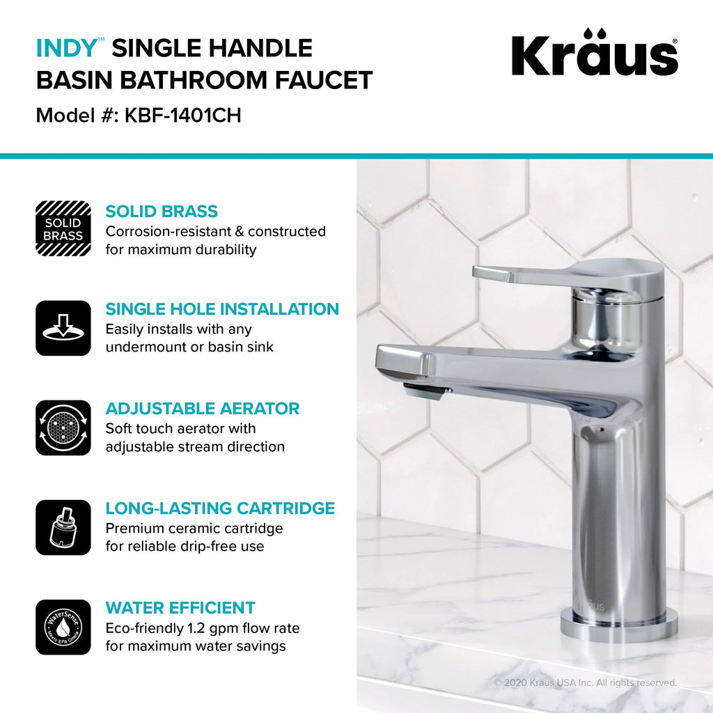 Single Handle Bathroom Faucet - Stainless Steel C4574