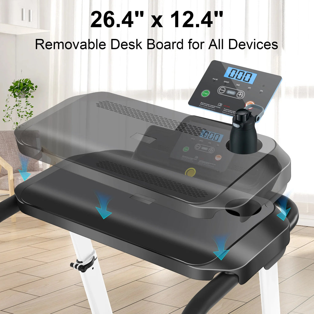 300Lbs Portable Folding Treadmill with Desk Y9001