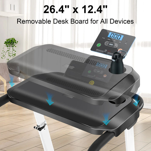 300Lbs Portable Folding Treadmill with Desk Y9001