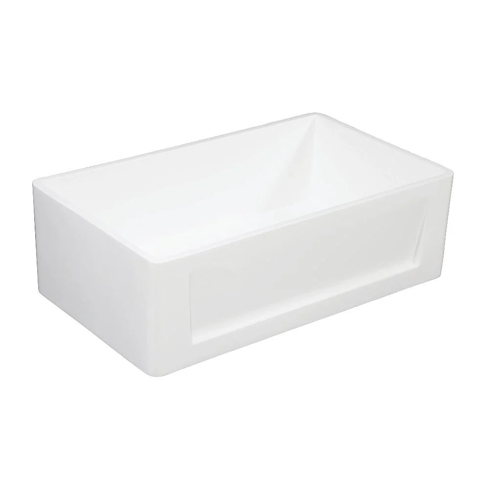 30 In. Apron Front Farmhouse Single Bowl Kitchen Sink, Matte White W62911