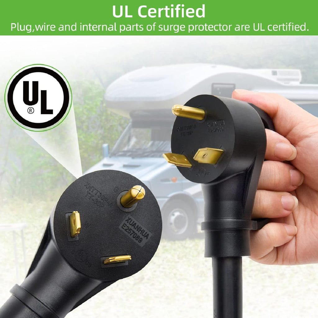 RV Surge Protector 30 Amp with Waterproof Cover, Circuit Analyzer O210