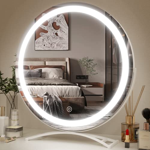 17"x15" LED Lighted Makeup Mirror with Touch Sensor 3-Color Lighting Y2061