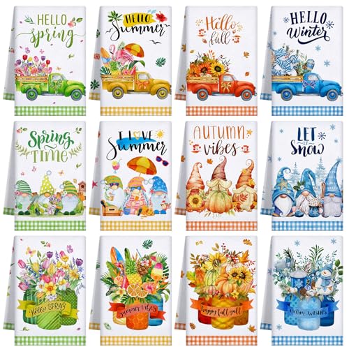 12 Pcs Seasonal Kitchen Towels Set X68732