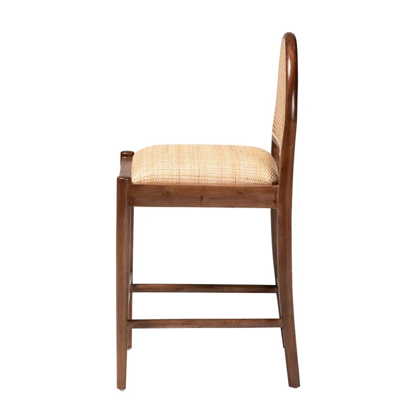 Natural Rattan and Acacia Wood Counter Stool L58603