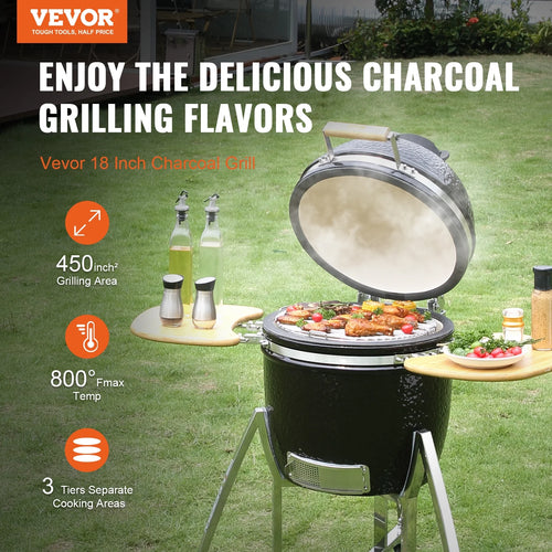 18" Ceramic Barbecue Grill Smoker F565727