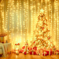 2 Packs LED Curtain String Lights 8FT x 7FT Waterproof Warm White V78190