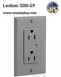 Gray Industrial Grade Duplex Receptacle 15A 125V U26950