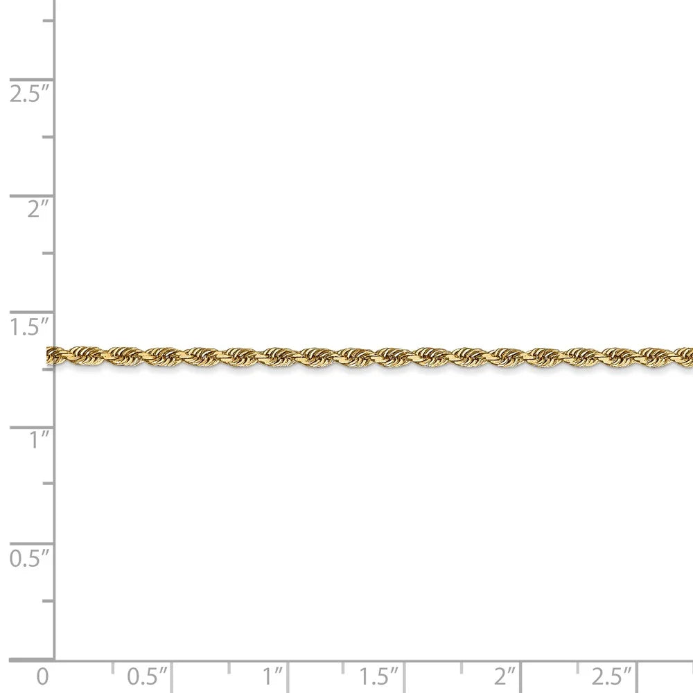 14kt Yellow Gold Diamond Cut Rope Chain 30 inch Lobster Clasp A1967