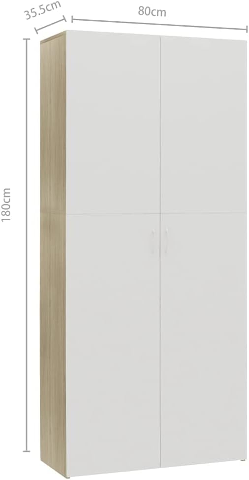 White and Sonoma Oak Shoe Cabinet J66907