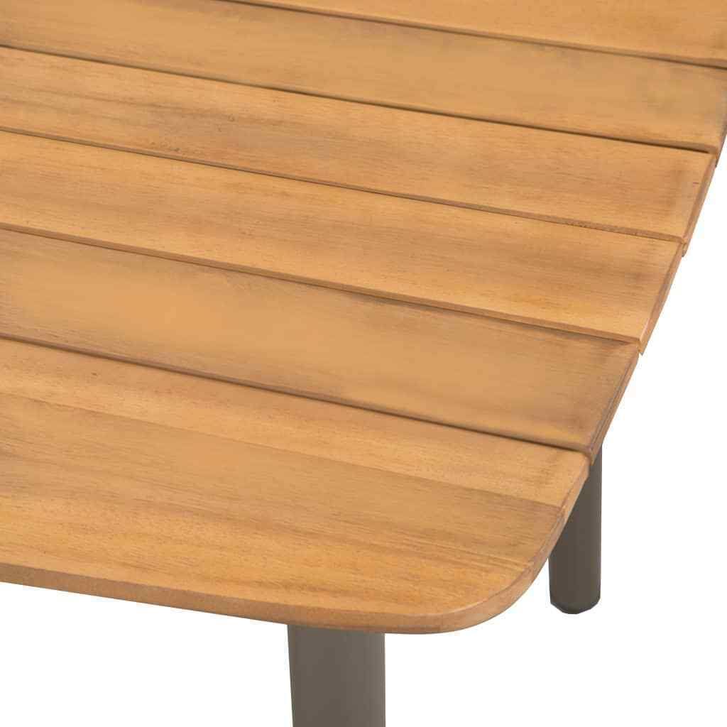 Solid Acacia Wood and Steel Garden Table Z513
