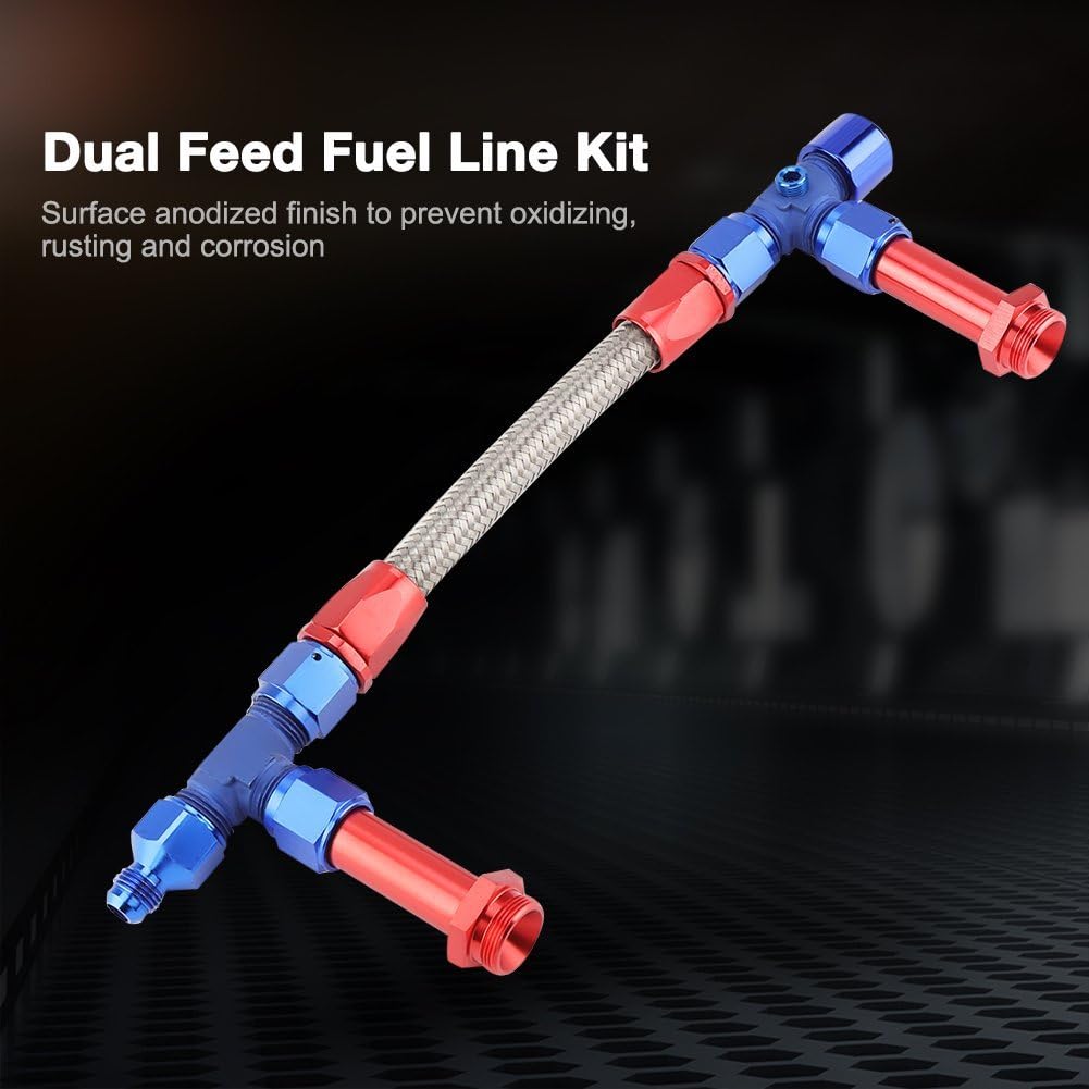 AN8 Braided Dual Feed Fuel Line Kit Pack of 2 T355008