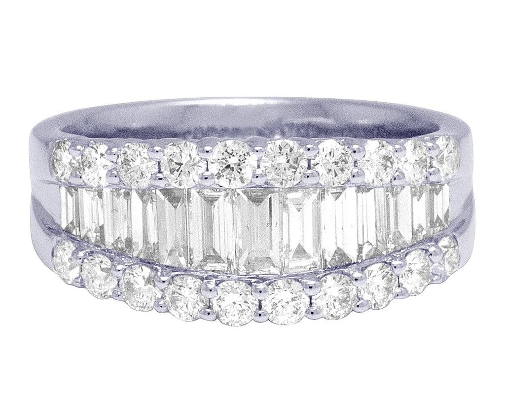 18K White Gold Solitaire Diamond Band 9MM 2.0 CT E743854