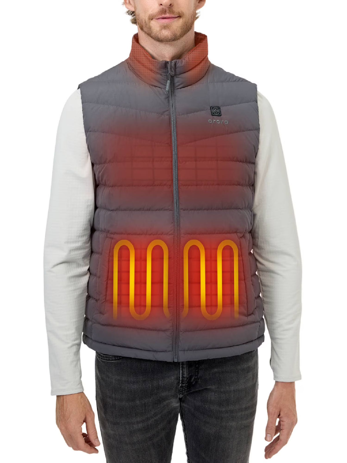 Gray Down Heated Vest D24492