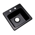 Black Composite Granite Prep Sink with Two Holes, 16-Inch K719754