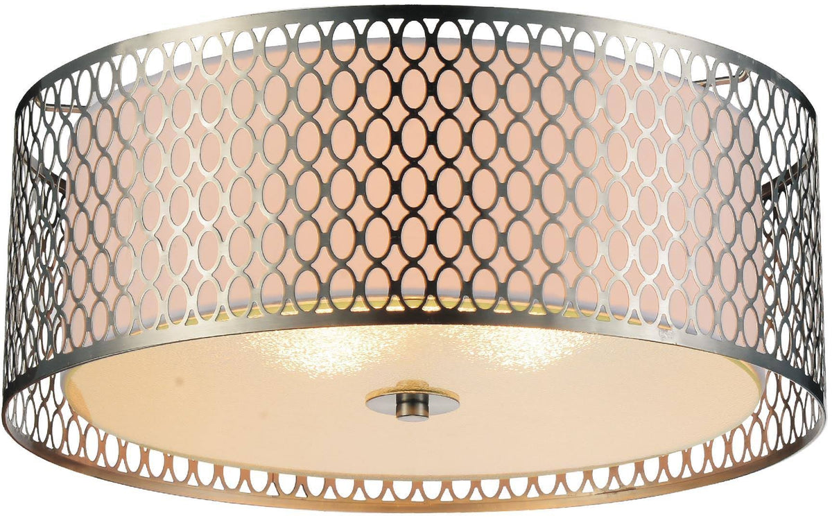 3-Light Satin Nickel Flush Mount X9409