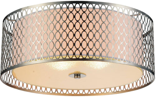 3-Light Satin Nickel Flush Mount X9409