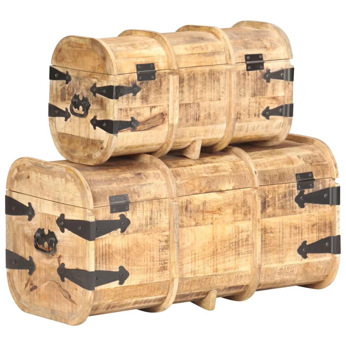 Storage Chests 2 Pieces Solid Mango Wood C8269