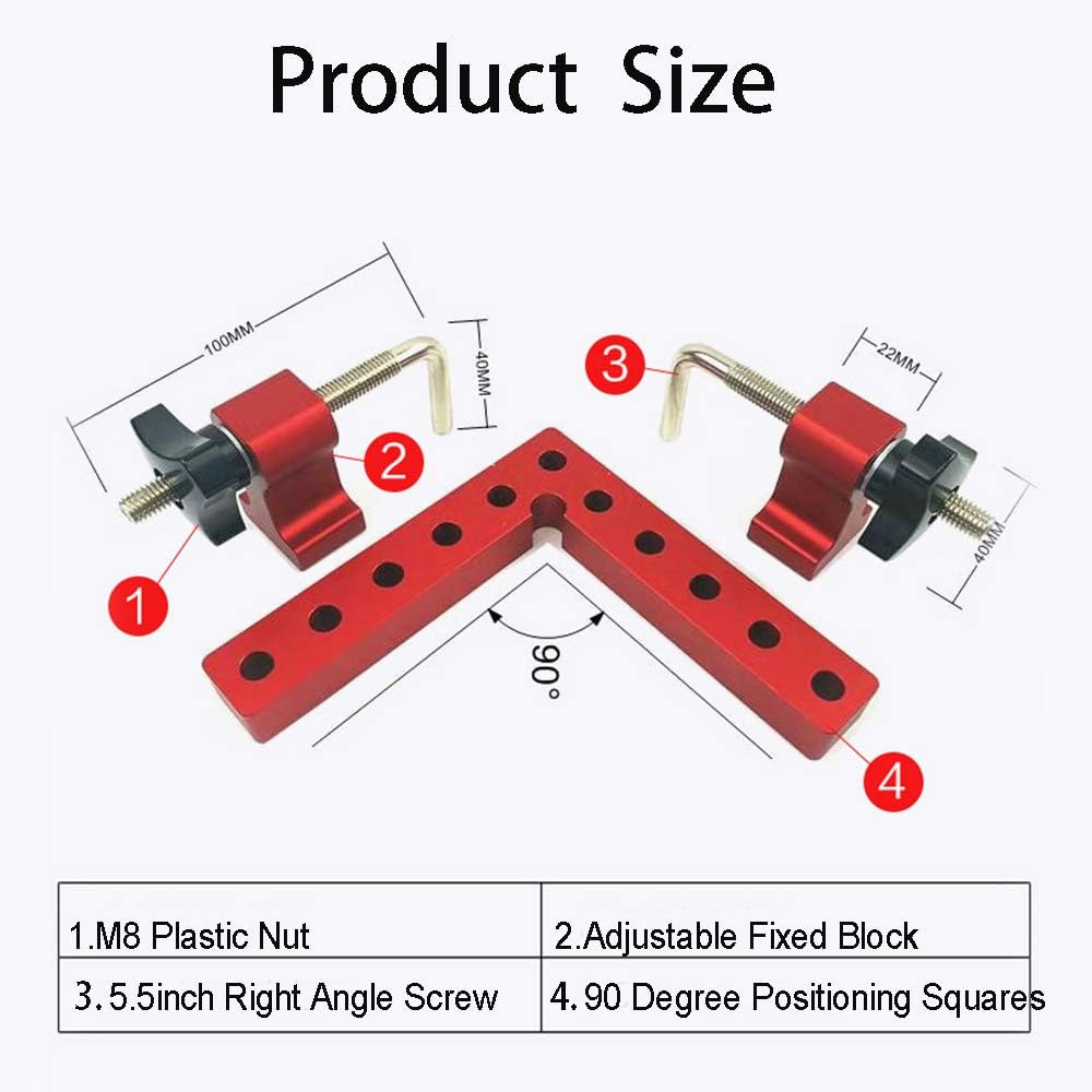 5.5 Inch Aluminium Alloy Right Angle Clamp 4 Pack E248872