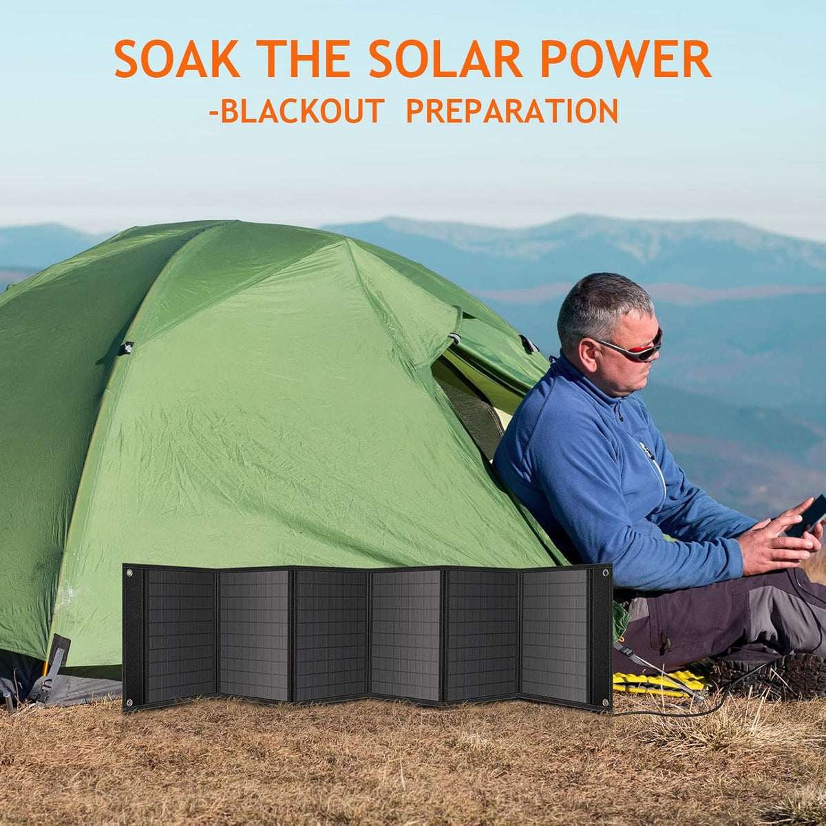 75W Foldable Solar Panel Kit with 18V DC and 2 USB Port I320