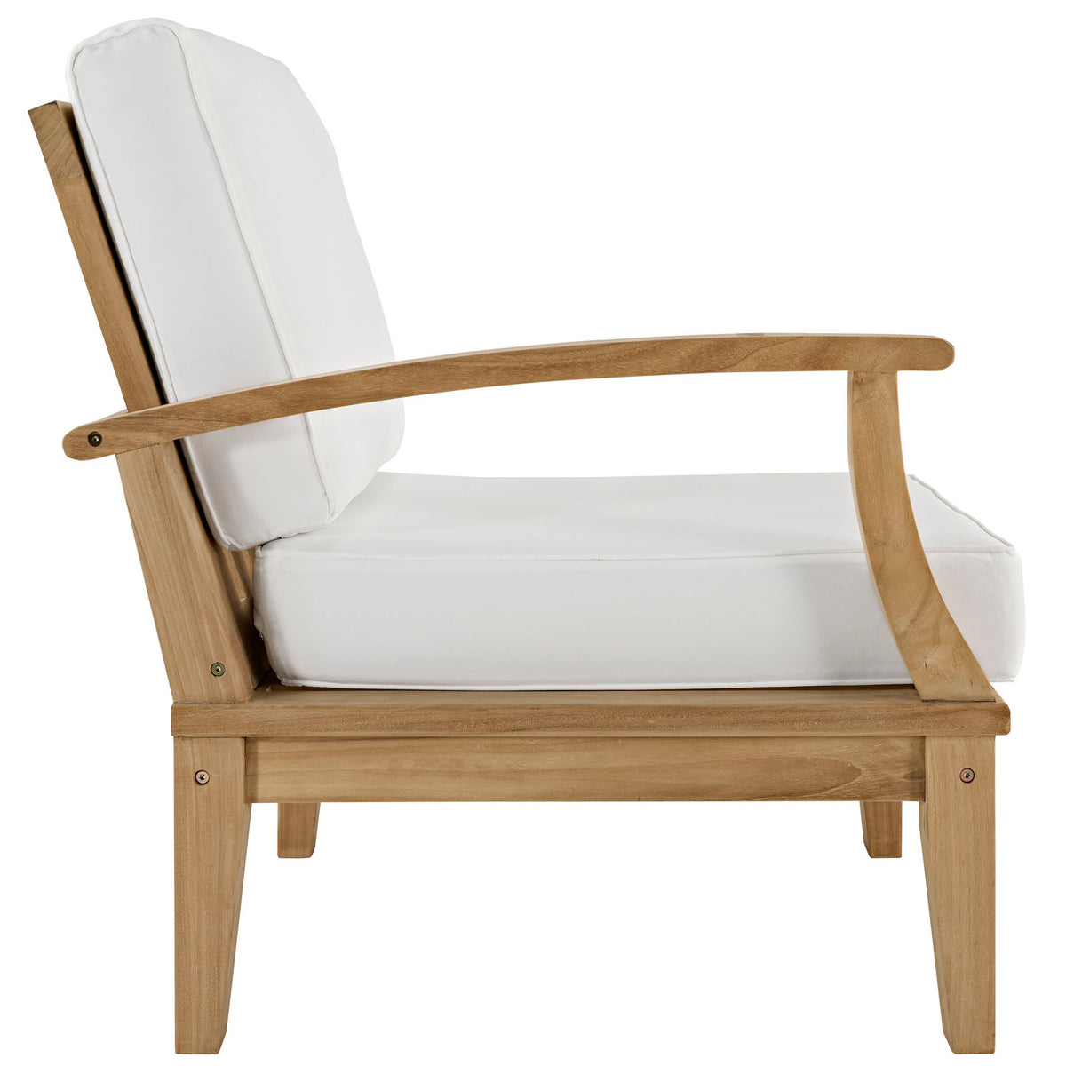 White Wood Left-Arm Patio Sofa Q932492