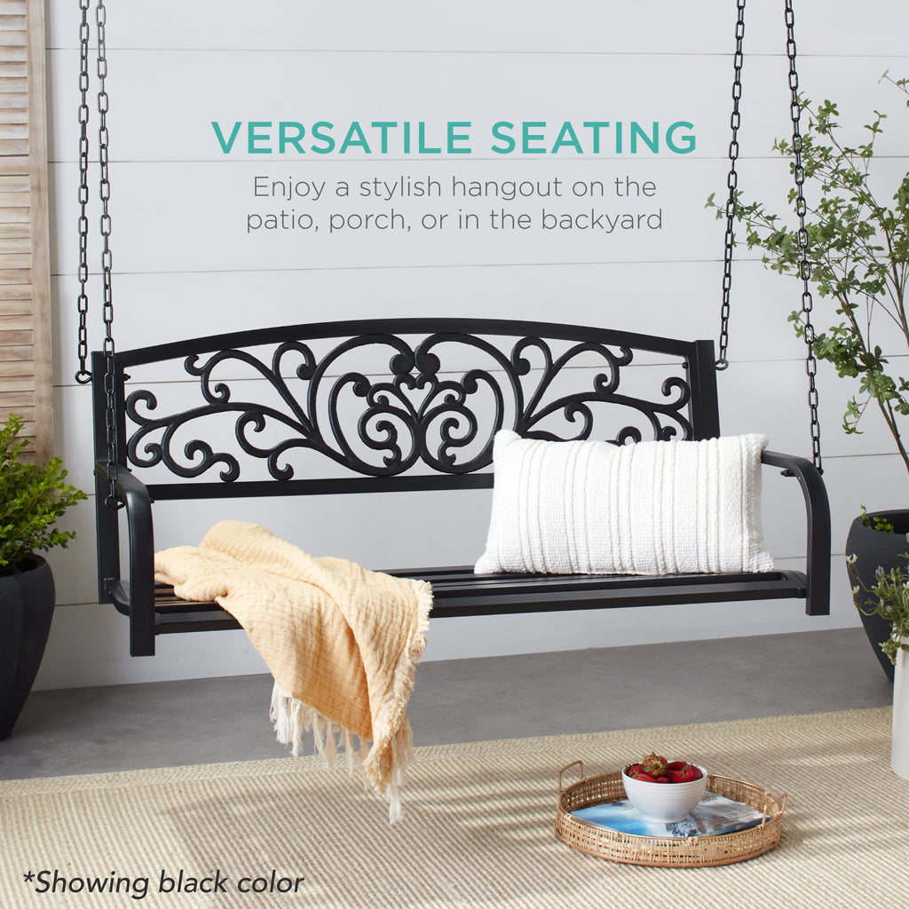 Bronze Metal Outdoor Porch Swing A157741