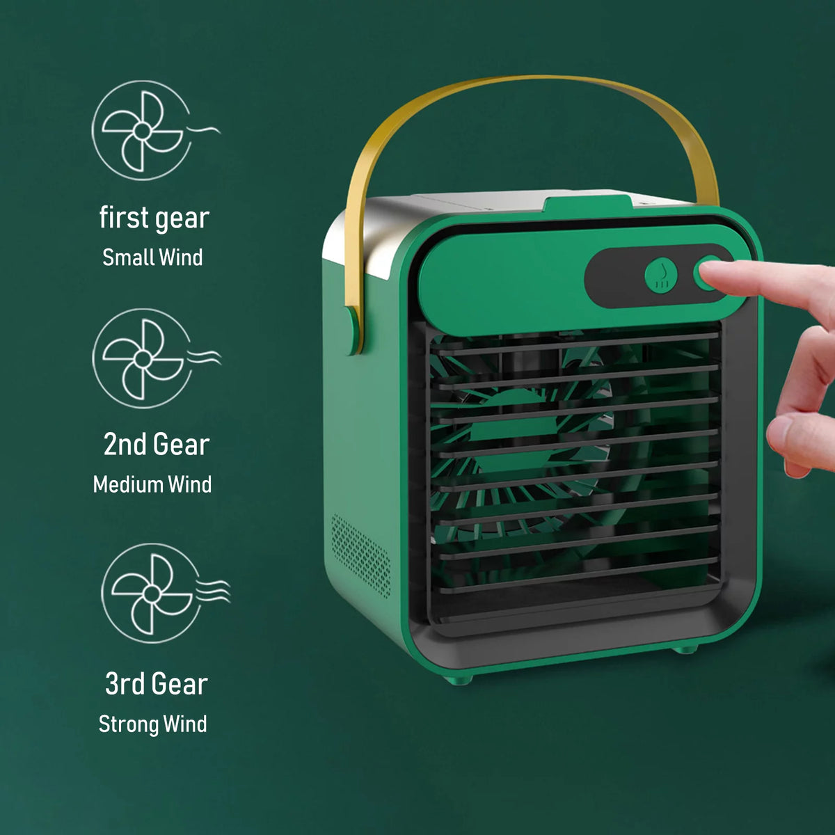 Air Conditioner Fan with Phone Holder Mirror 180mL 3 Speeds USB G446471
