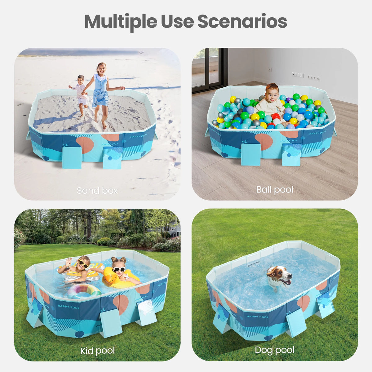 Foldable Swimming Pool 73 x 54 x 18 Blue I693506