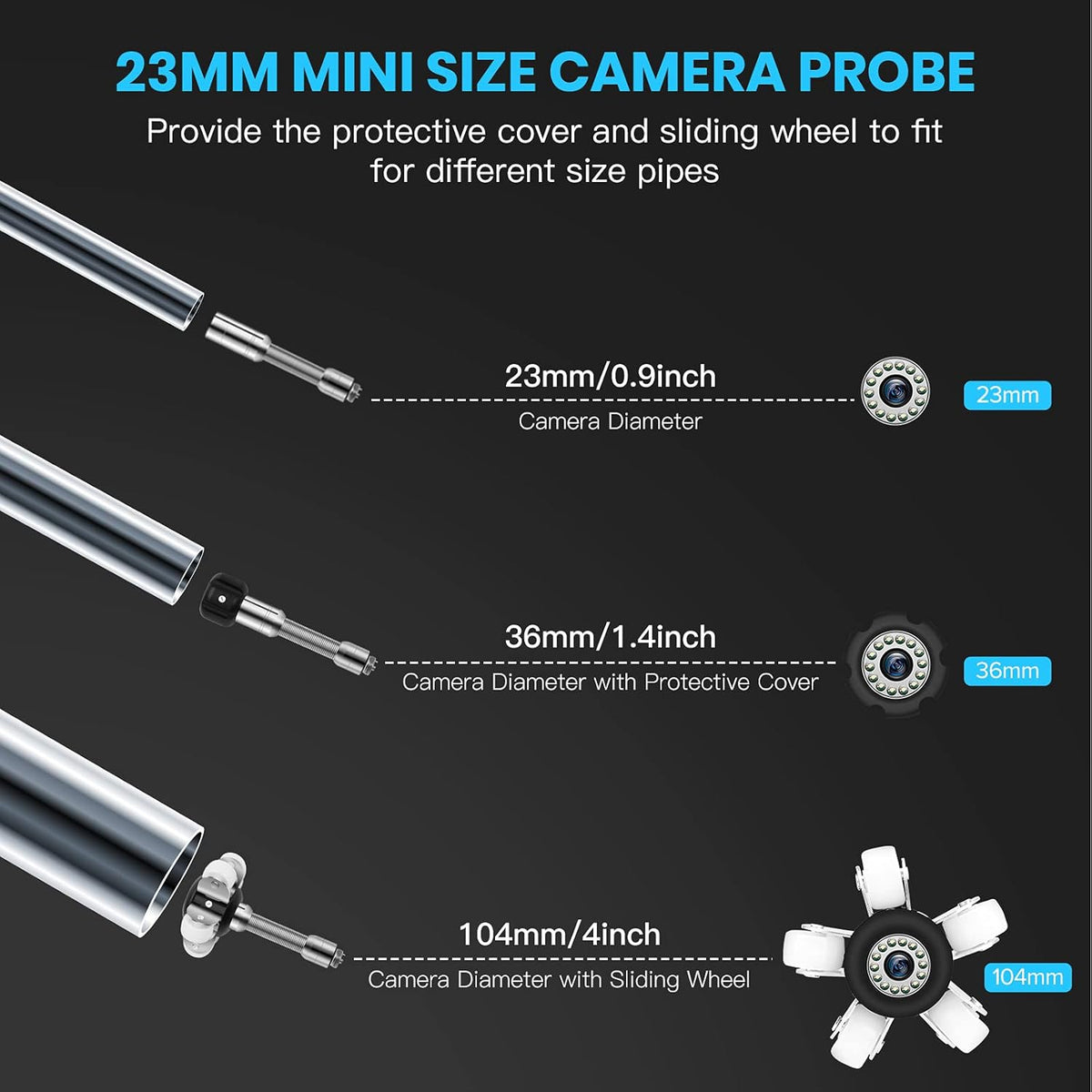 23mm HD 720P Sewer Camera with 9 LCD Monitor V717437