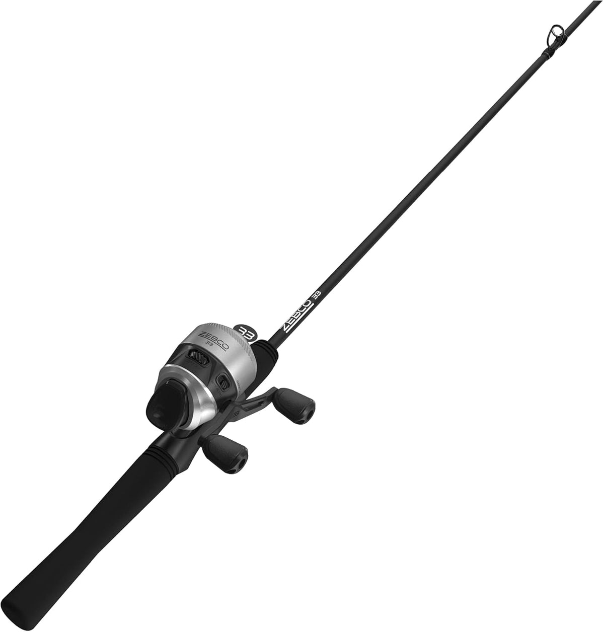 Silver/Black 6-Foot 2-Piece Fiberglass Spincast Reel and Fishing Rod Combo D40747