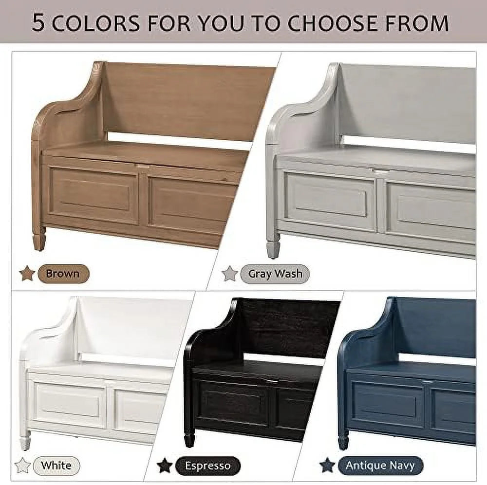Brown Cushion Shoe Bench with 2 Doors Cabinet I1551