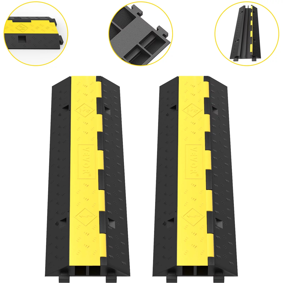 2 Channel 2 Pack Rubber Cable Protector Ramp K617035