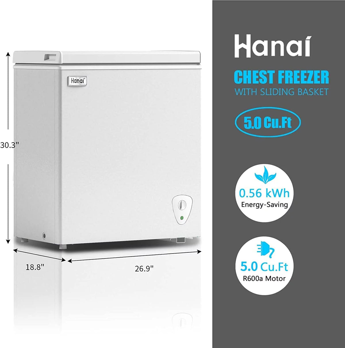 5.0 Cu.ft White Chest Freezer W98693
