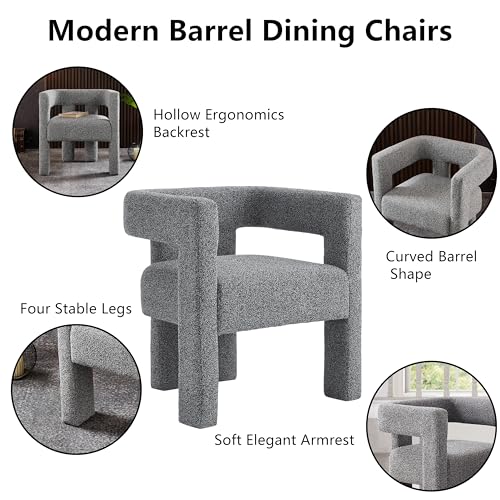 Blue Black Fabric Boucle Barrel Chair M30634