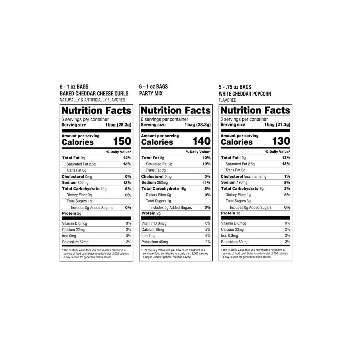 Snack Variety Pack, Potato Chips, Cheese Curls, Popcorn, Party Mix (Pack of 42) F84877