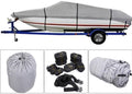 Grey 600D Oxford Fabric Waterproof Boat Cover with Carrying Bag N921