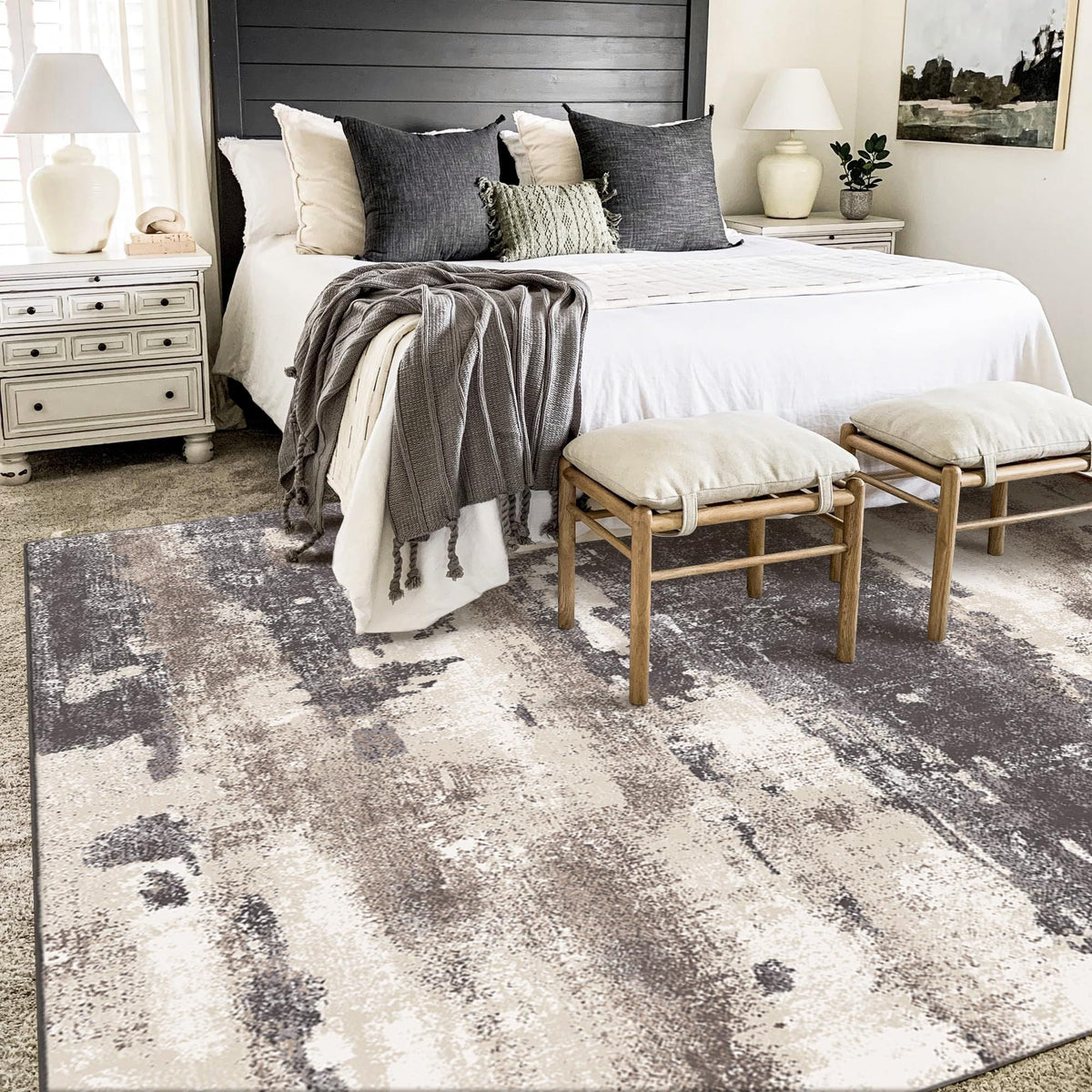 5x7 Abstract Machine Washable Area Rug K579