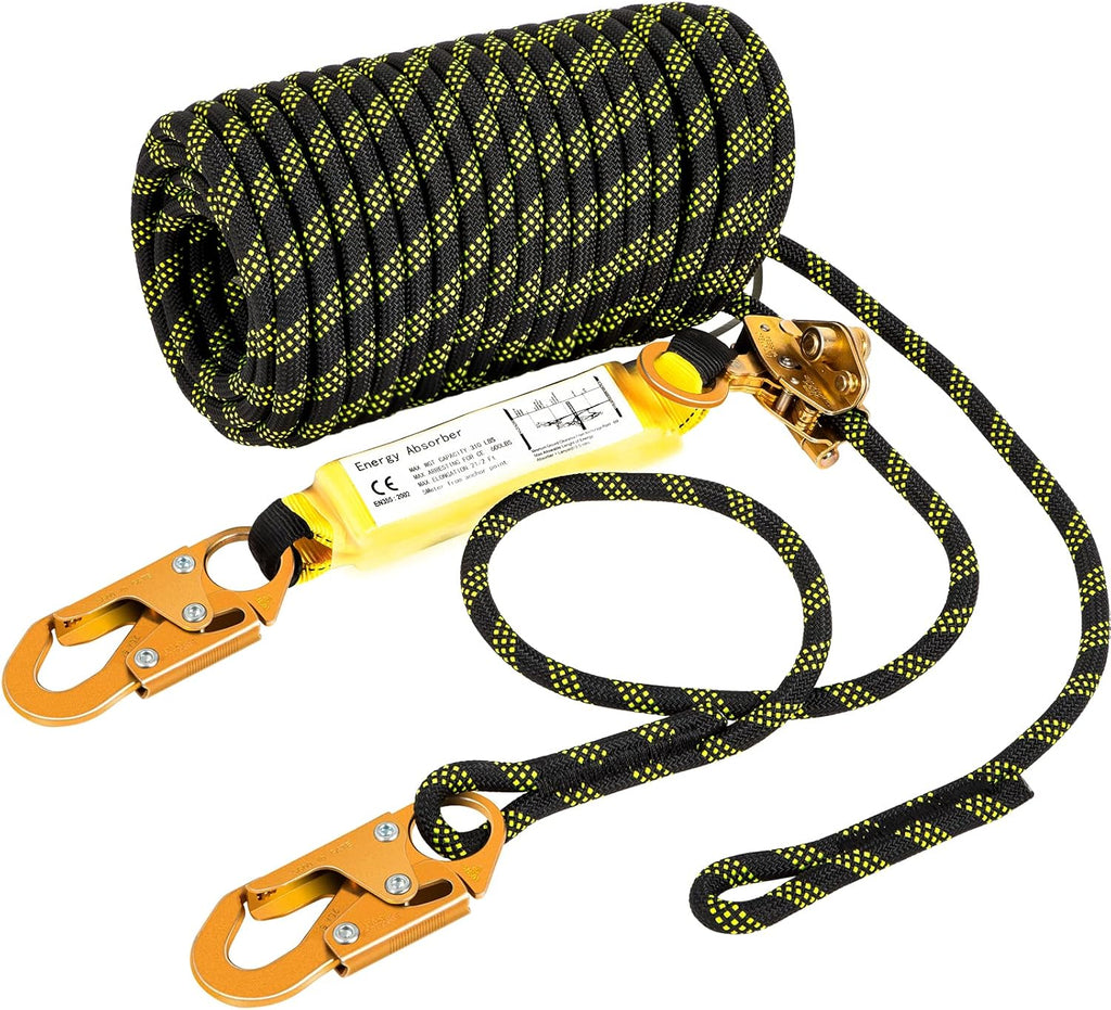 25 ft Polyester Fall Protection Rope with Alloy Steel Rope Grab, Pack of 2 S4228