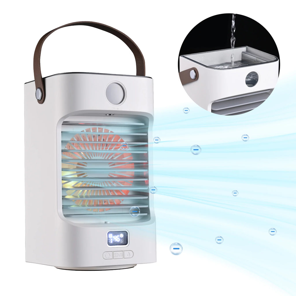 Portable Tabletop Air Cooler Fan with LED Light H852854