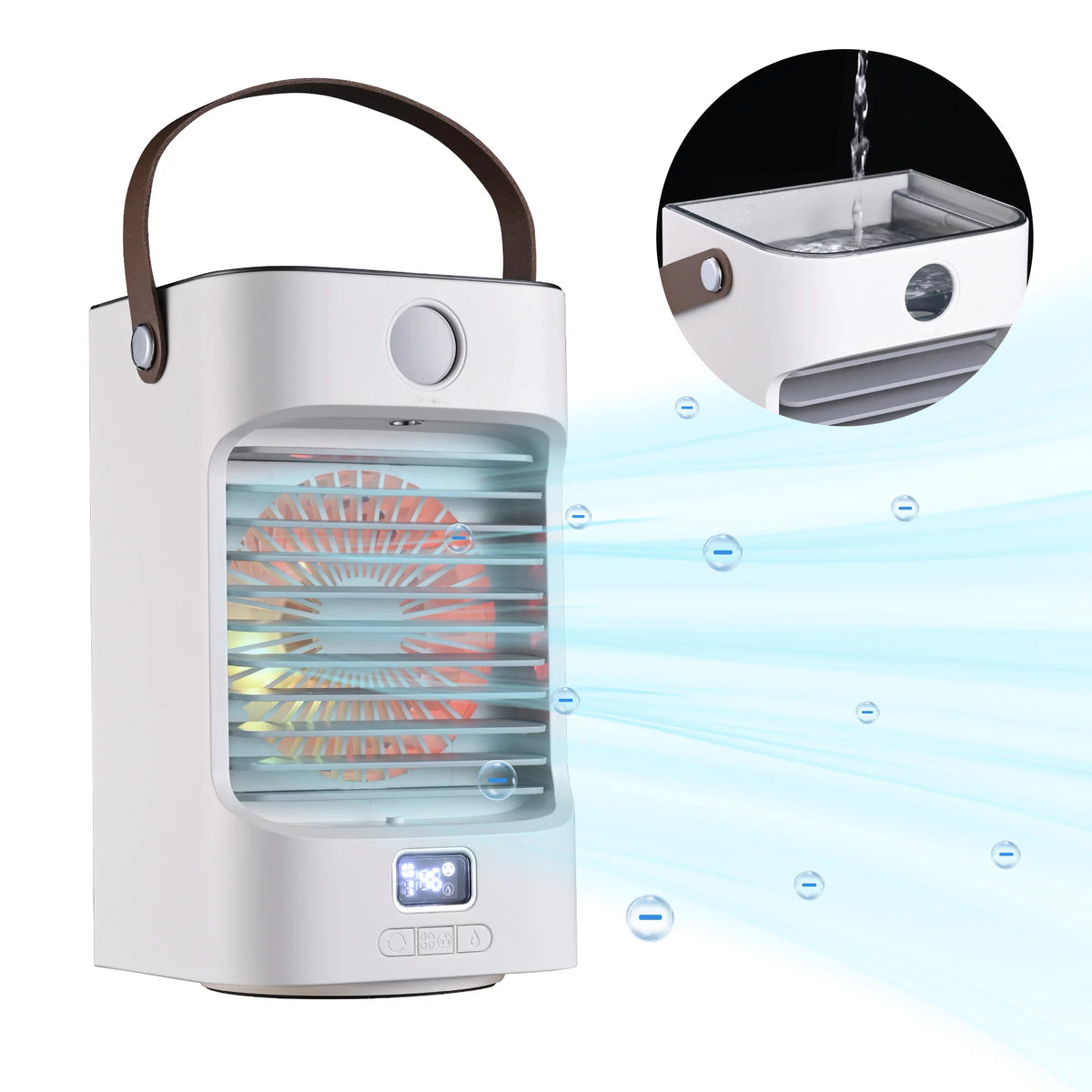 Portable Tabletop Air Cooler Fan with LED Light H852854